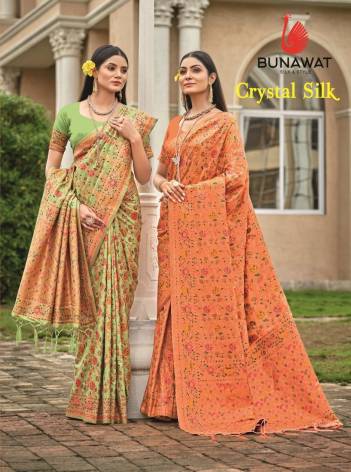 BUNAWAT CRYSTAL SILK 1001 TO 1006 DESIGNER SILK SAREE WHOLESALER IN SURAT
